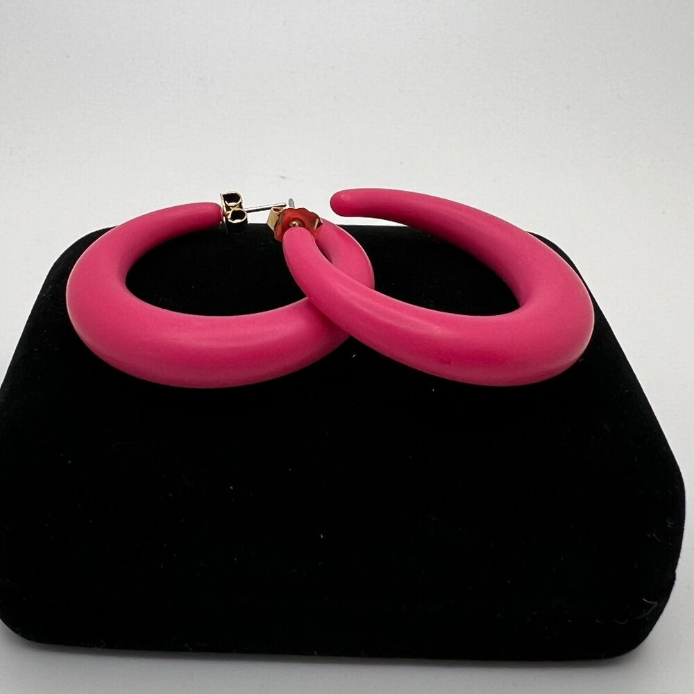 Avon Pink Hoop Earrings - Picture 2 of 3